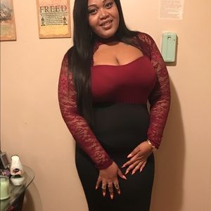 Plus size lace bodysuit